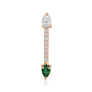 Emerald arrow earring