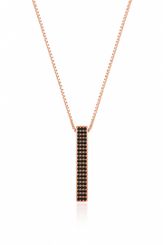 Black Diamond Plate Necklace For Men