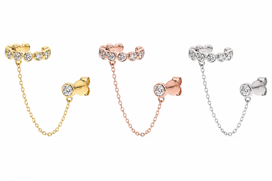 Diamond Chain Ear Cuff