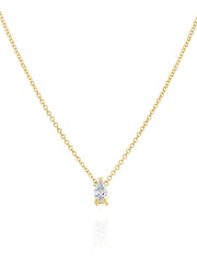 Classic Pear Shape Solitaire Necklace