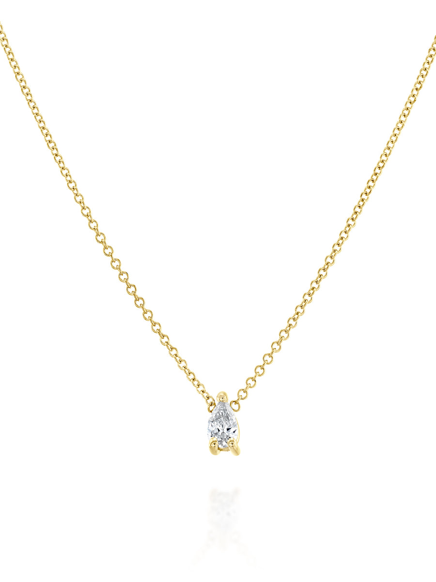 Classic Pear Shape Solitaire Necklace