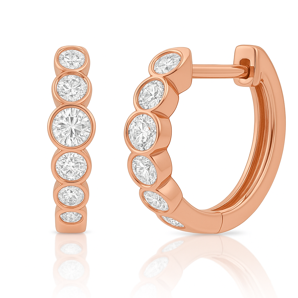 Bezel hoop Earring