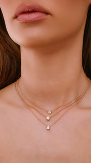 Classic Pear Shape Solitaire Necklace