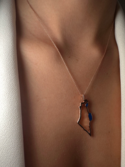 Israel map necklace for woman