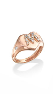 Heart leeters ring
