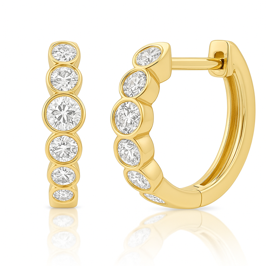 Bezel hoop Earring