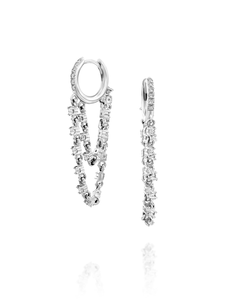 Double Chain Hoop Earring