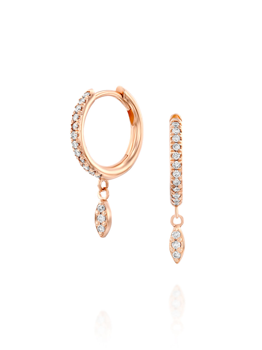 Split Marquise Hoop Earrings