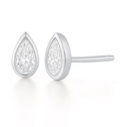 Pear bezel earring