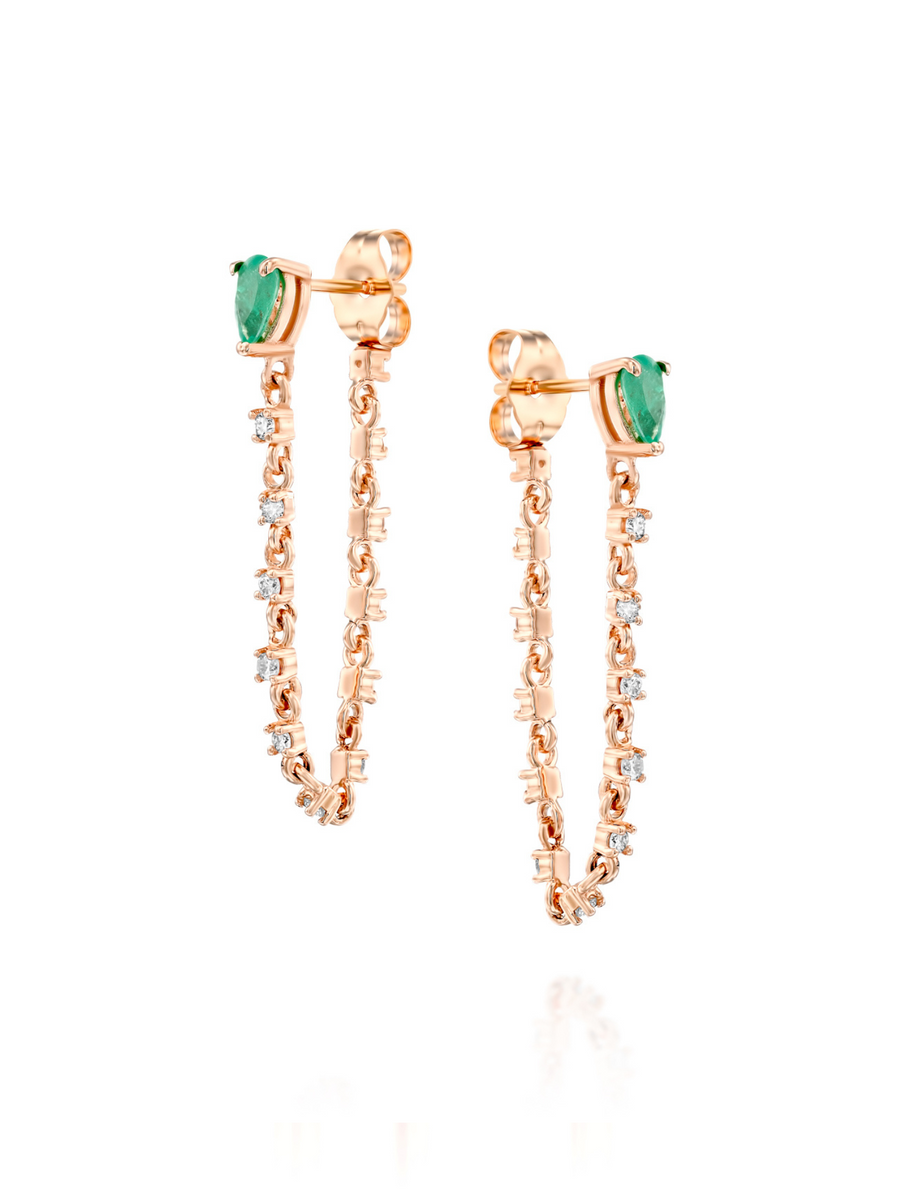 Emerald Chain Earring