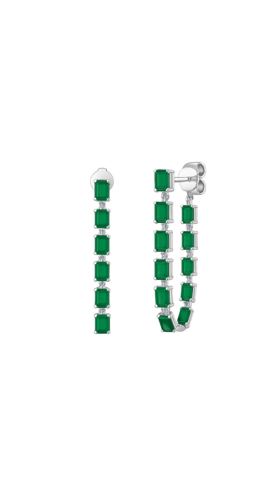 Emerald chain Earring