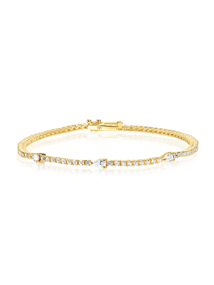 3 pear shpe Tennis Bracelet