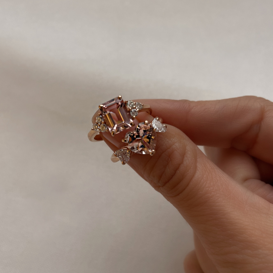 Morganite Heart Ring