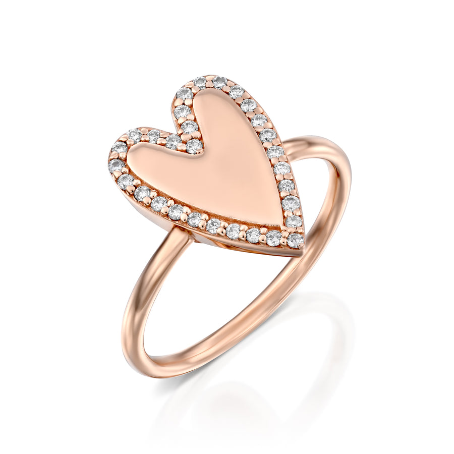 Studded heart ring