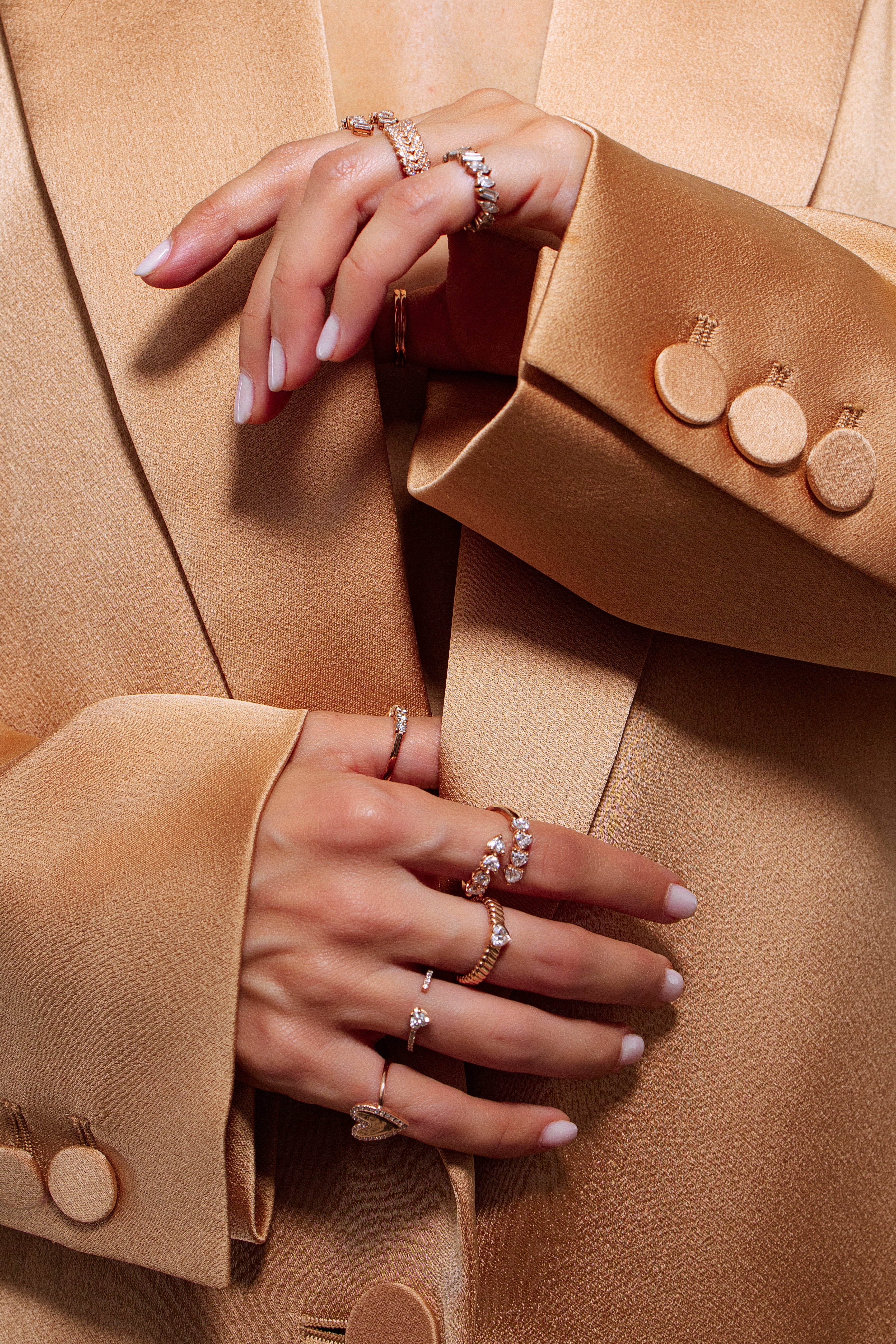 Studded heart ring