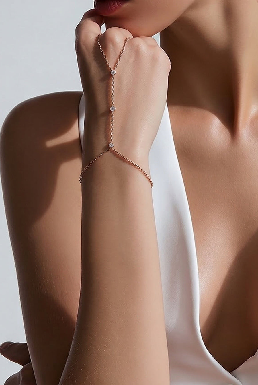 3 Stone Bracelet Hand Chain