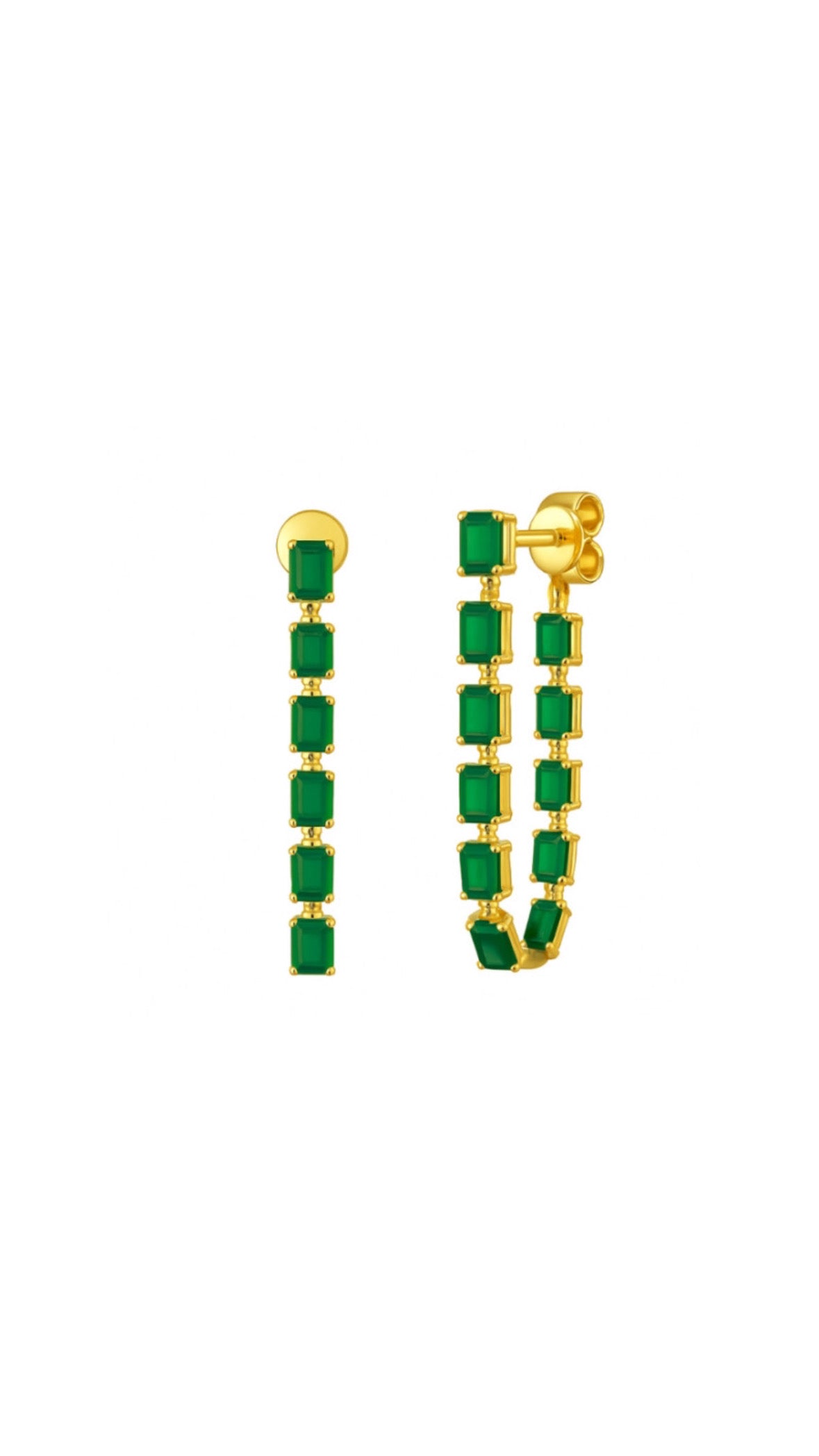 Emerald chain Earring