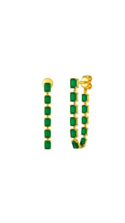 Emerald chain Earring