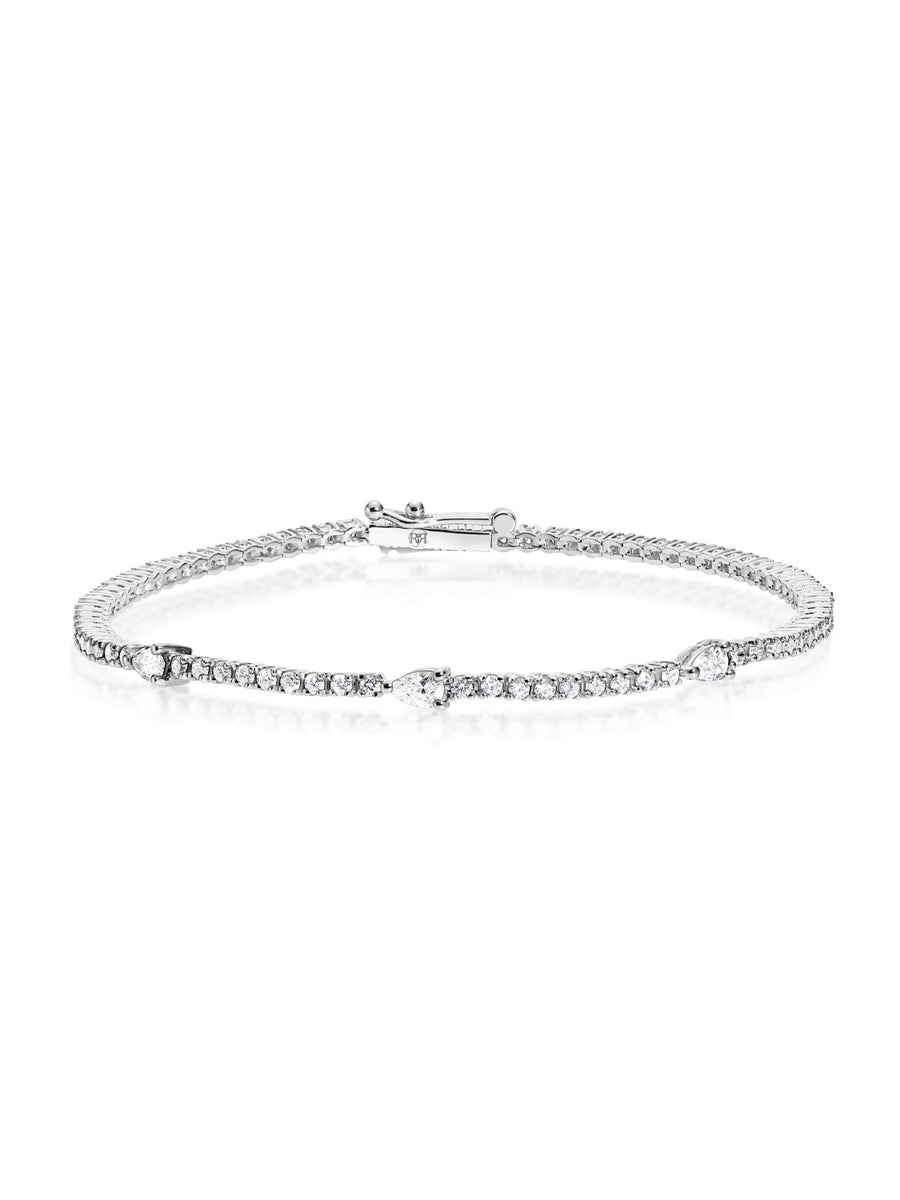 3 pear shpe Tennis Bracelet