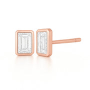 Emerald bezel earring