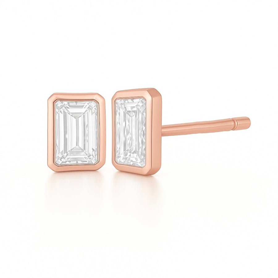 Emerald bezel earring