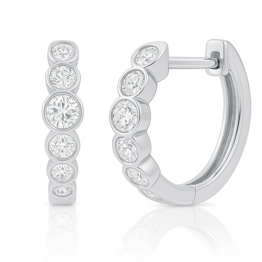Bezel hoop Earring