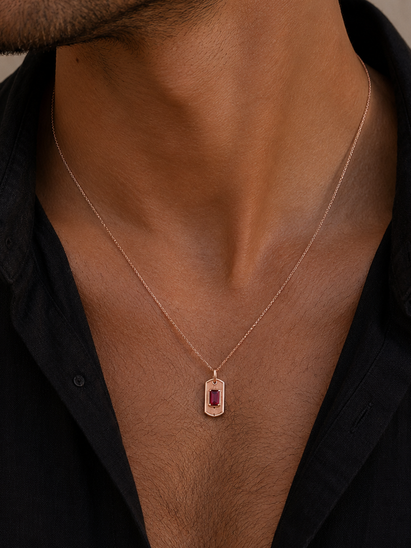 Letter Plate Necklace For Men