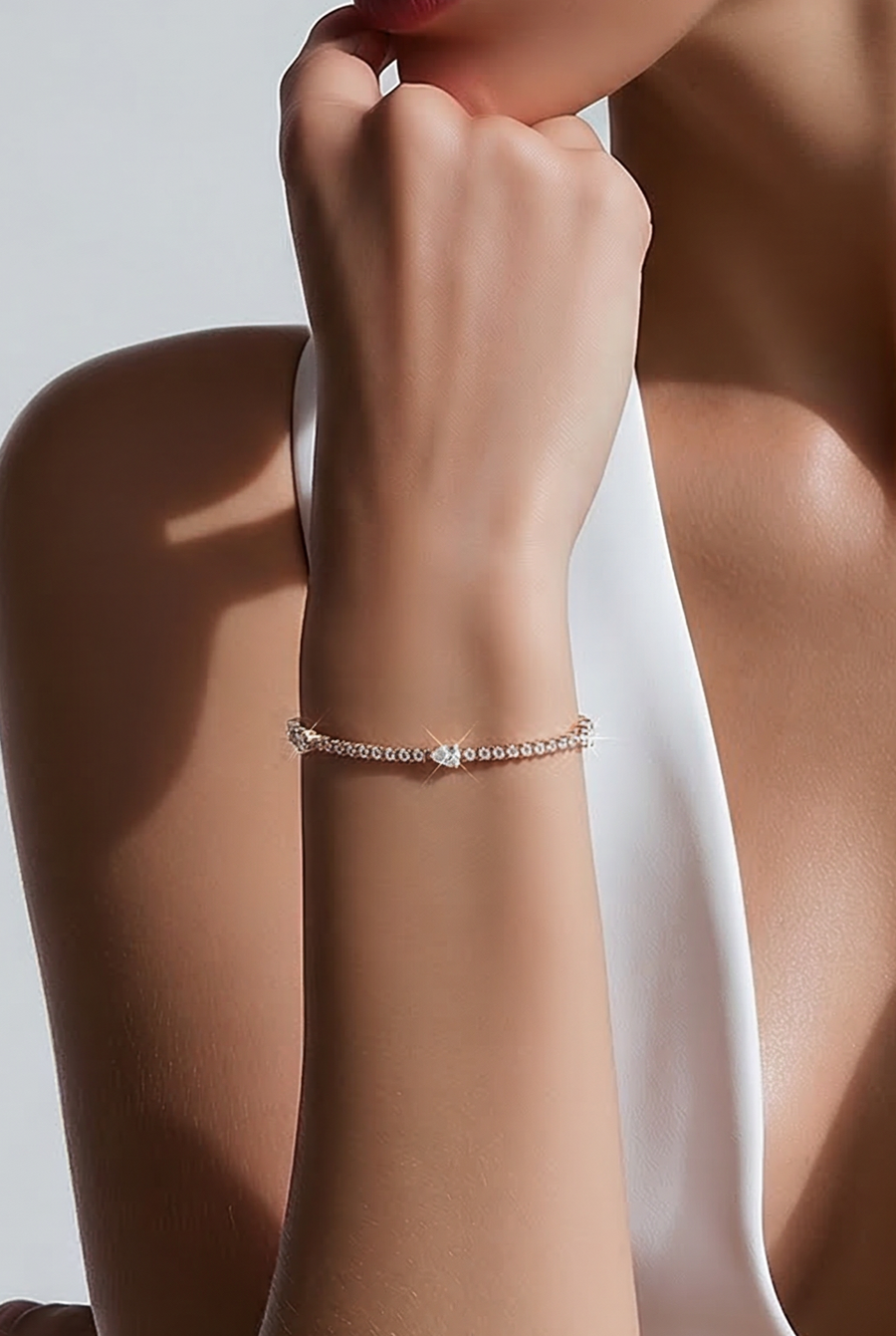 3 pear shpe Tennis Bracelet