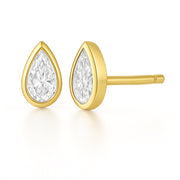 Pear bezel earring