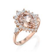 Pear shape morgenite ring