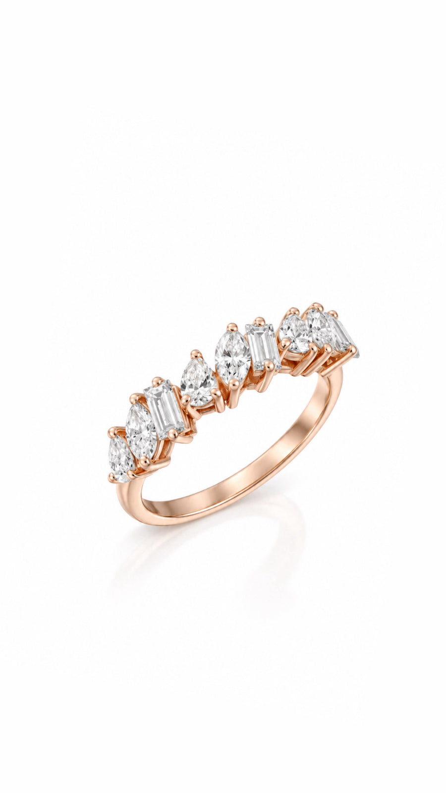 3 Stone Half Eternity Ring