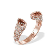 Open pear shape Morganite Ring