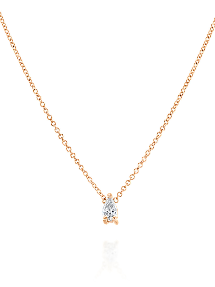 Classic Pear Shape Solitaire Necklace