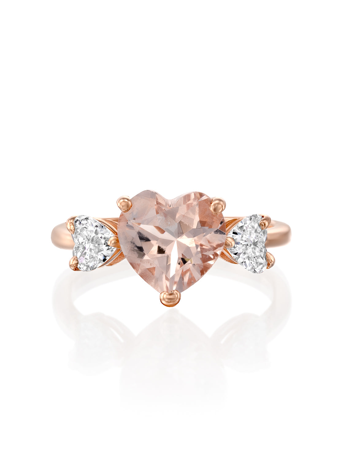 Morganite Heart Ring